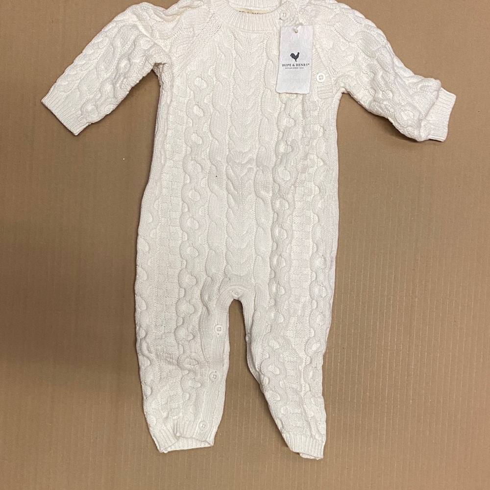 Cozy Cream Cable Knit Baby Footie